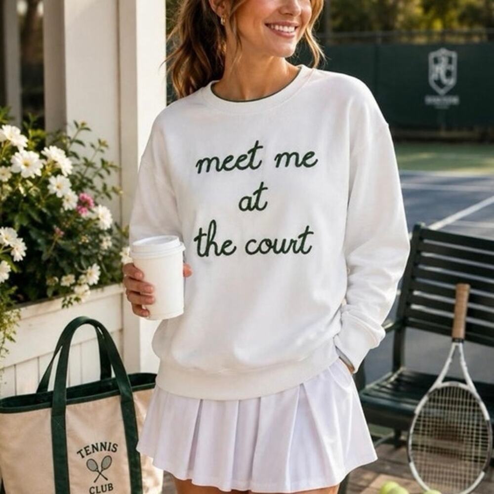 JANE + DELANCEY tennis pickleball sweater sz M
